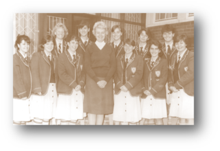 Mrs Stear with the 1988 prefects in her first year as principal of Riebeek. 